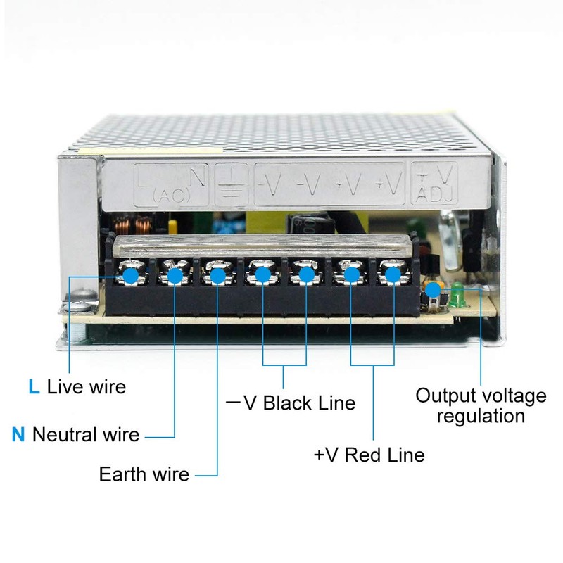 inShareplus 12V 5A 60W, DC Universal Regulated Switching Power Supply,