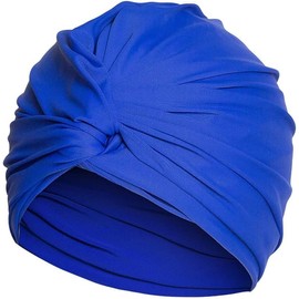Pleated Fabric Swimming Cap Women Ladies Long Hair Swim Cap Ear Protecting Bathing Cap Elastic Polyester Turban Swim Hat Shower Cap for Beach Spa Non Waterproof, Twisted Beanie Cap Sleep Hat