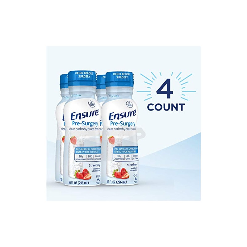 Ensure Pre-Surgery, Clear Carbohydrate Drink, Strawberry, 10 FL OZ, 4
