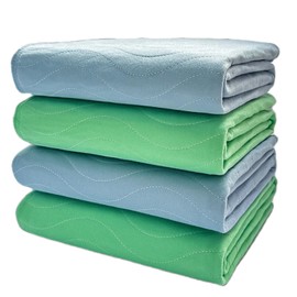 Albelia Washable Bed Pads Underpads, 34" x 36" (Pack of 4) - Heavy Absorbency Reusable Bedwetting Incontinence Pads for Kids, Adults, Elderly, and Pets - Waterproof Protective Pad for Bed, Floor