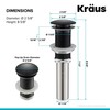 KRAUS Pop-Up Drain in Matte Black, PU-10MB