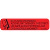 PHARMEX 1-X Permanent Paper Label,"May Cause", 1 9/16" x 3/8", Red (500 per Roll, 2 Rolls per Box)