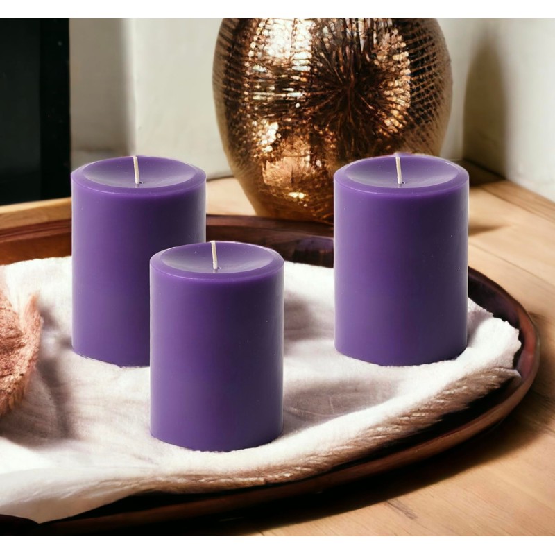 Mister Candle Dripless Unscented Pillar Candles, Set of 3 Hand