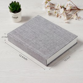 Pssoss Photo Album 8x10 with Writing Space Linen Cover 8x10 Photo Album Book Holds 30 Photos Ideal for Wedding Theme-Album and Baby Photo Albums (Gray,30 Pockets)