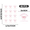 Pink Bow Thank You Stickers 2 Inch Large Thank You