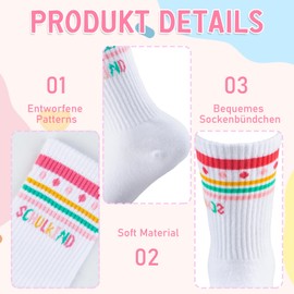Tutukyle School Child Socks Cotton, School Child 2025 Girls, School Gift Set with School Child Keyring, Bracelet School Child, School Child, Wooden Ruler, pink