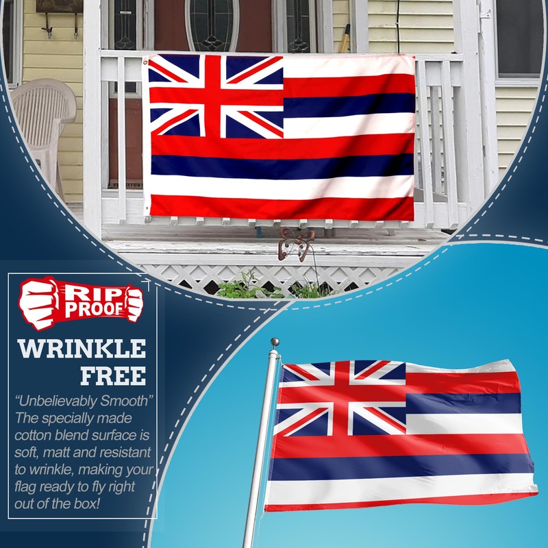Anley Rip-Proof Double Sided 3-Ply Hawaii State Flag 3x5 Foot