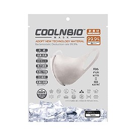 COOLNBIO MASK Contact Cooling Mask, L.GREY, Large Size, Set of 1 x 2 Bags, Summer Mask, Ear Painless, Cool, Quick Drying, Antibacterial, Odor Resistant