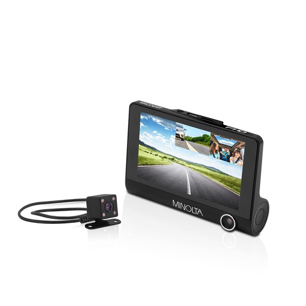 Minolta MNCD415T 3-Channel 1080p Car Camcorder w/4.0" LCD & Rear