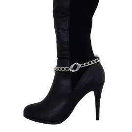 Unbranded Women Western Boot Bracelet Silver Metal Chain Shoe Chunky Link Charm Bling Vibe