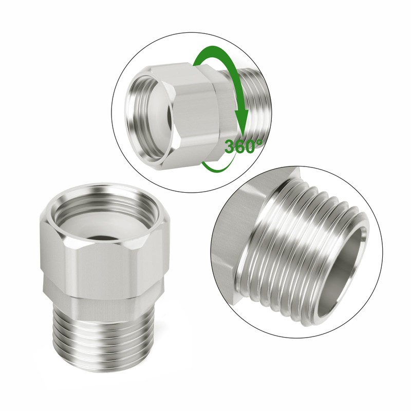 TAISHER 2PCS 304 Stainless Steel Flexible Movable Connector, 1/2" Male