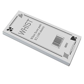 Whist score pads/scoring cards (twin pack - 100 sheets)