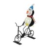 Metal Decorative Figure with Bicycle Penguin