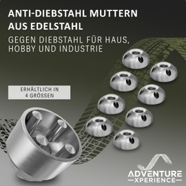 Stainless Steel Anti-Theft Nuts M6 M8 M10 M12 V2A Anti-Theft Security Nut V2A Nut Lock Anti-Theft Device 4-Hole (8 Nuts 1 Nut, M8 (Self-Locking)