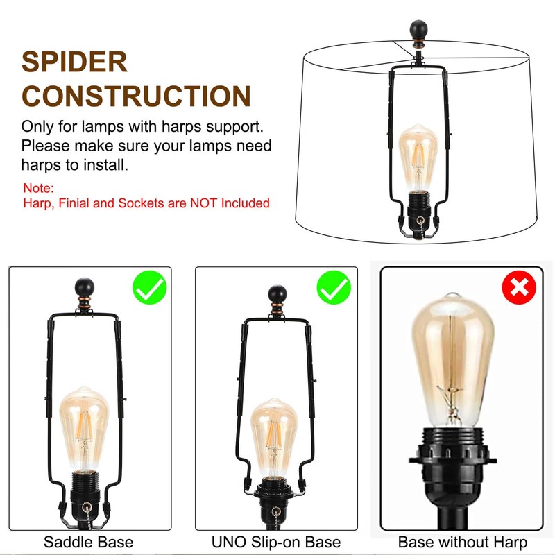 PATIKIL 8 Inch E26 E27 Lamp Shade Ring Frame, 3