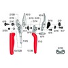 FELCO 17 Gartenschere für Linkshänder (kompakte Baumschere, mit Rollgriff, Schere