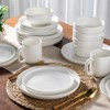 AmorArc Ceramic Dinnerware Sets, Wavy Rim Stoneware Plates and Bowls