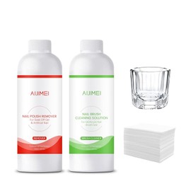 AIJIMEI Gel Limpiador para Pinceles de Uñas(Kit de Quitaesmalte) Limpiador Rápido para Pinceles de Uñas Fácil de Usar para Salones Y Uso Doméstico Limpiador de Pinceles para Uñas Acrílicas Limpiador d