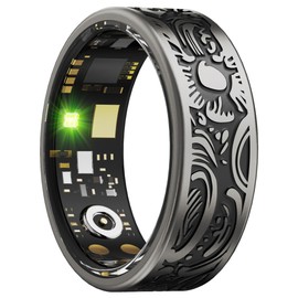 Smart Ring for Men Smart Ring Women Heart Rate Monitor Sleep Tracker Health Ring Fitness Tracker Gesture Control GPS Pedometer Calories Step Counter IP68 Waterproof Compatible with iOS Android Phones