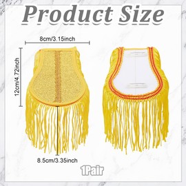 INFUNLY 1 Pair Shoulder Fringe Epaulettes 4.7 x 3.15 Inches Tassels Epaulettes The Honor Guard Shoulder Brooch Removable Golden Fringe Boards Epaulettes Orchestral Uniform Epaulettes for Fabric Jacket