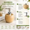 Bamboo Soap Dispenser, Round Bamboo Hand Pump Dispenser for Bathroom