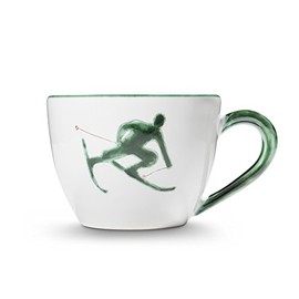 GMUNDNER KERAMIK Teacup Maxima Capacity 0.4 Litre Green Toni Crockery Handmade in Austria