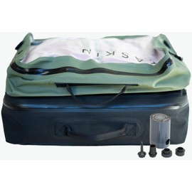 Taskin AirMAX | Heavy-duty Vacuum Compression Packing Cubes | 2X Set (1X Black + 1X Olive Green) + Mini Pump