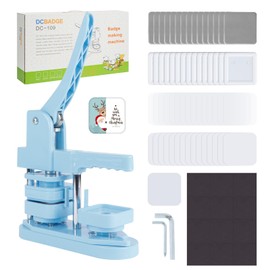 Fridge Magnet Button Maker Machine, Square-Shaped Pin Maker Machine for Fridge Magnet, 50mm/1.97 inch DIY Pin Badge Button Press Machine with 100 Sets Button Maker Supplies