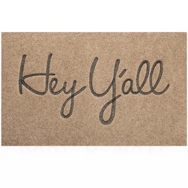 Hey Y'all Welcome Mat Outdoor Funny Doormat with Anti-Slip Backing, Hey Yall Door Mat Entrance Front Door Mat Easy to Clean Rubber Backing Hey Yall Doormat Front Door Mat Hey Yall