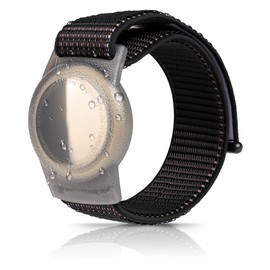 xalvok Kids GPS Tracker Bracelet - Adjustable Anti-Lost for AirTag (2nd & 1st Gen), Knitted Band with Protective Case for AirTag Watch, Nylon Material for Children & Elders, Black