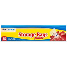 Plastimade Disposable Plastic Storage Bags With Original Twist Tie, 1 Gallon Size, 300 Bags, Great For Home, Office, Vacation, Traveling, Sandwich, Fruits, Nuts, Cake, Cookies, Or Any Snacks (4 Packs)