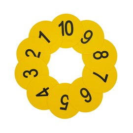 Eco Walker 6inch Numbered Spot Markers Flat Floor Spot Non-Slip TPE Material Waterproof for Field and Court Marking Fitness Agility Training Sports Games and Exercises (Yellow)