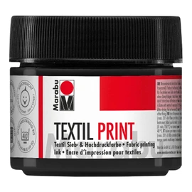 Marabu 17030050974 Textile Print Lamp Black 100 ml, Water-based Sieve and High Pressure Ink, Odourless and Non-fading, Long Open Time, for Light and Dark Textiles