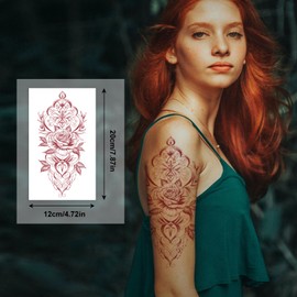 CUTELIILI Flora Temporary Tattoo for Women, 6 Sheets Sleeve Tattoos Full Arm Temporary Tattoo, 11 Sheets Half Arm Fake Tattoos That Look Real, Skeleton, Butterflies
