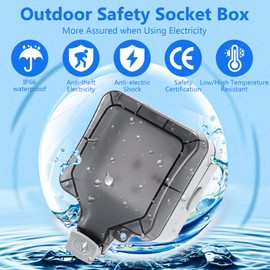 Zankeox Outdoor Waterproof Socket, IP66 Waterproof Outdoor Plug Socket with Independent Switches and Indicator Lights, Exterior Wall Garden 1 Gang Storm Switched Outside Power Socket