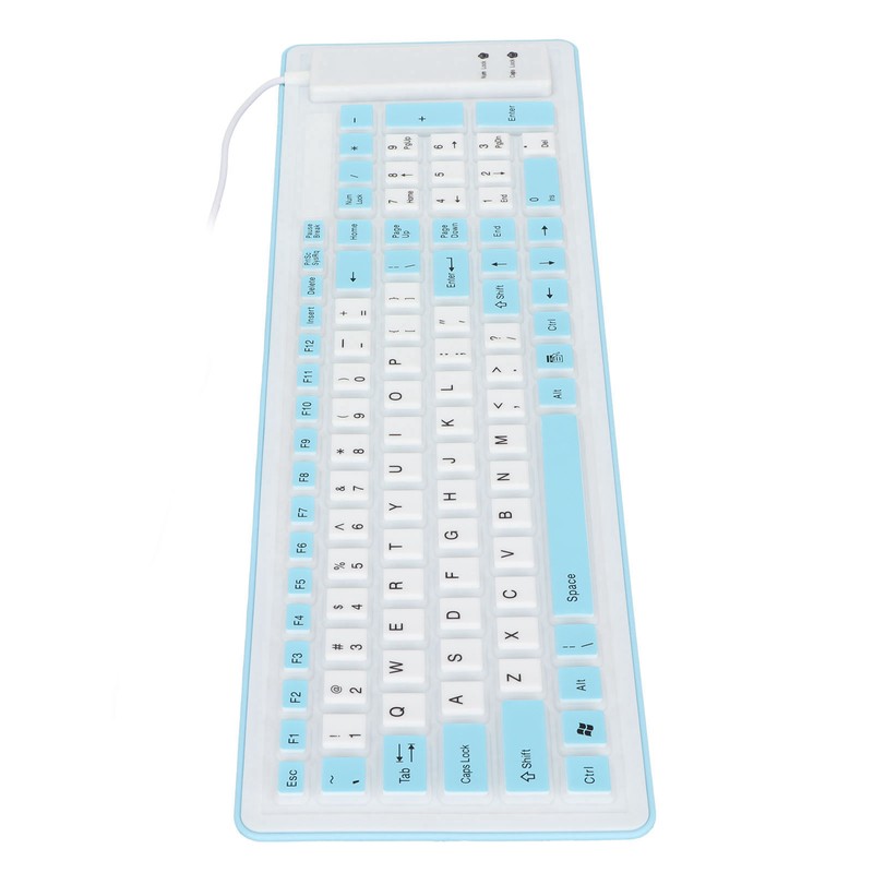 Foldable Silicone Keyboard 103 Keys USB Wired Silicon Foldable Waterproof
