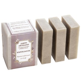 CABRERIZO SOAP Bimsstein – 3 handgefertigte Seifen aus Olivenöl, 3 x 75 g, Seife, für natürliches Peeling, entfernt abgestorbene Zellen und macht die Haut weicher, Naturseife