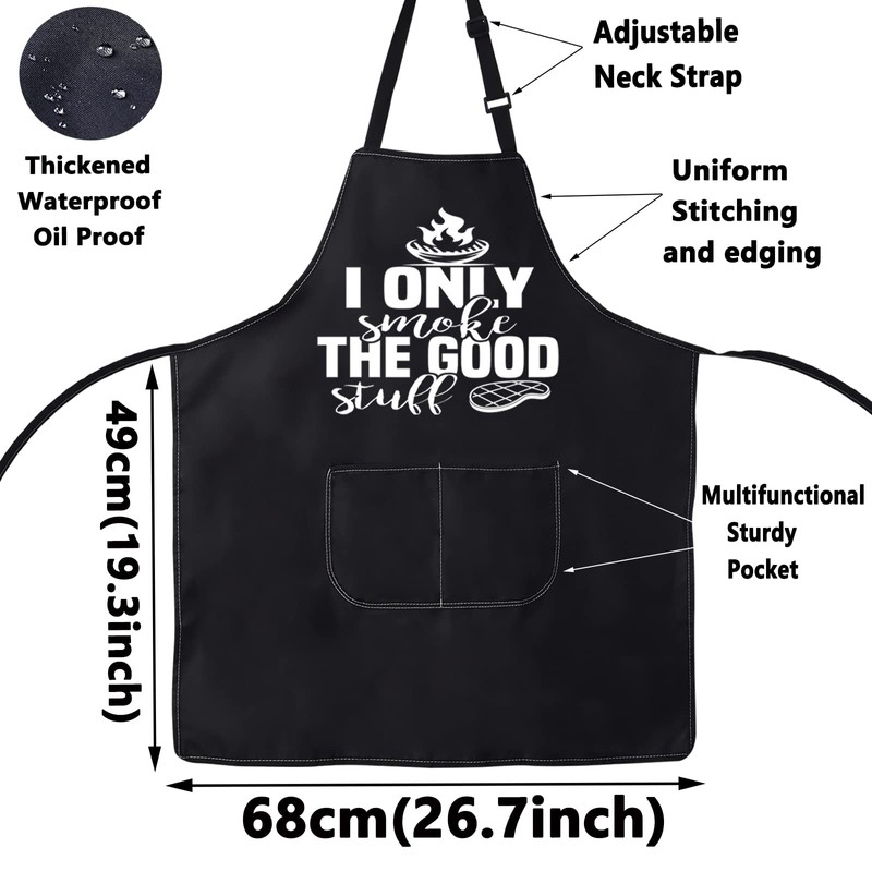BWWKTOP Funny Grilling Lovers Apron Adjustable BBQ Apron With Pockets