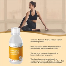 Bandini® Liposomal Curcumin Cureit® 250ml Bottle | 200mg of Curcumin per Daily dose | Highly Bioavailable & High Strength Supplement | Extract from Curcuma (Turmeric) | Anti-Inflammatory 100% Vegan