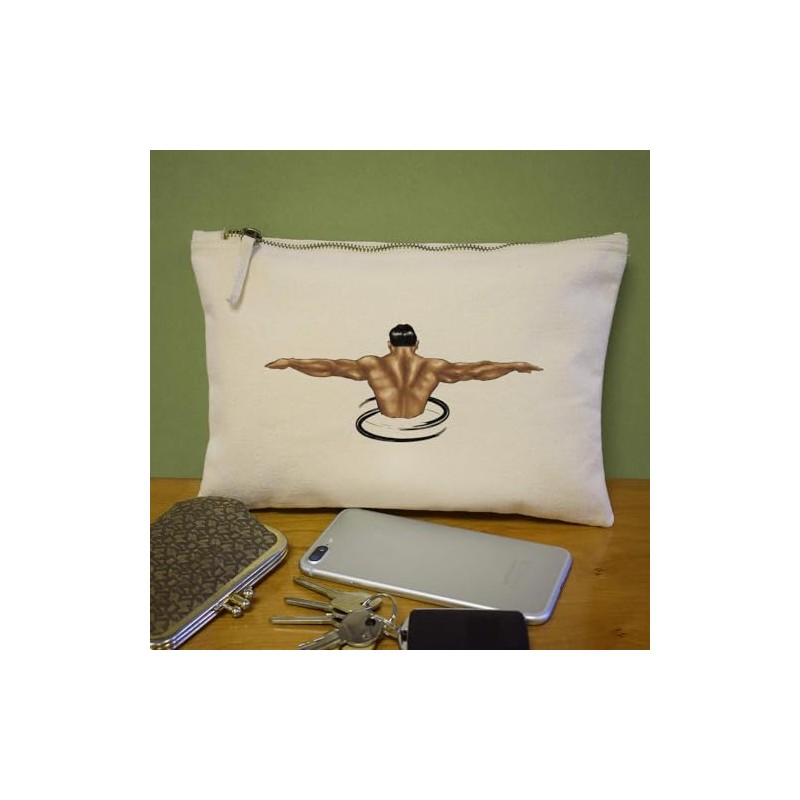 'Muscle Man' Canvas Clutch Bag/Accessory Case (CL00036324)