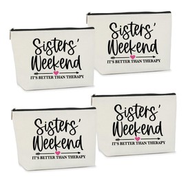 4 Pcs Girls Weekend Gifts Ideas Girls Weekend Gifts for Women Makeup Bag Girls Trip Gifts Cosmetic Bag for Female Lady Girl Daughter Friend Coworker Niece Weekend Bag Vacation Christmas Birthday