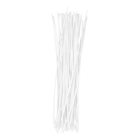 OUNONA 500 x Cable Wrap Ties Plastic Coated Iron Wire Twist Ties. 15 cm (White)