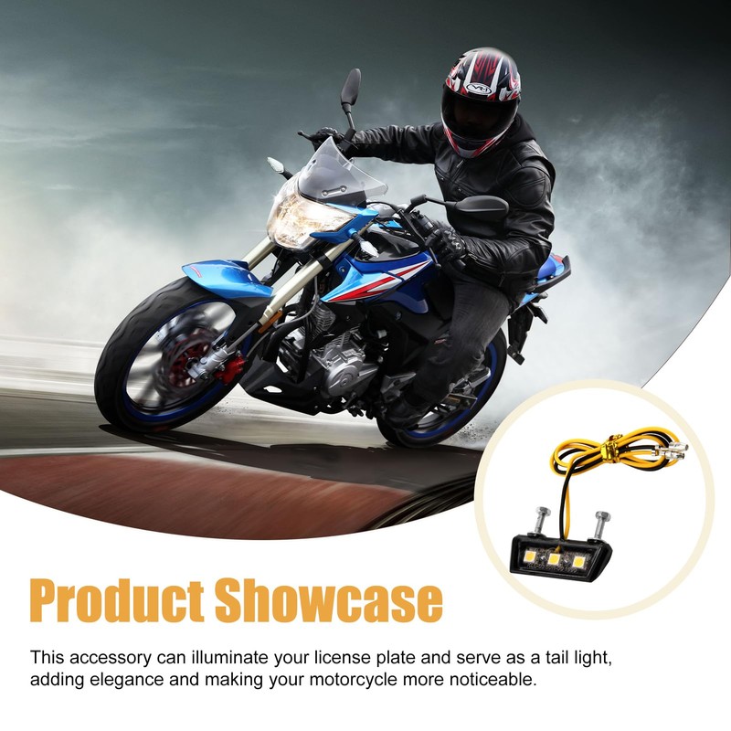 LED License Plate Light Motorcycle Universal LED Motorcycle License Plate