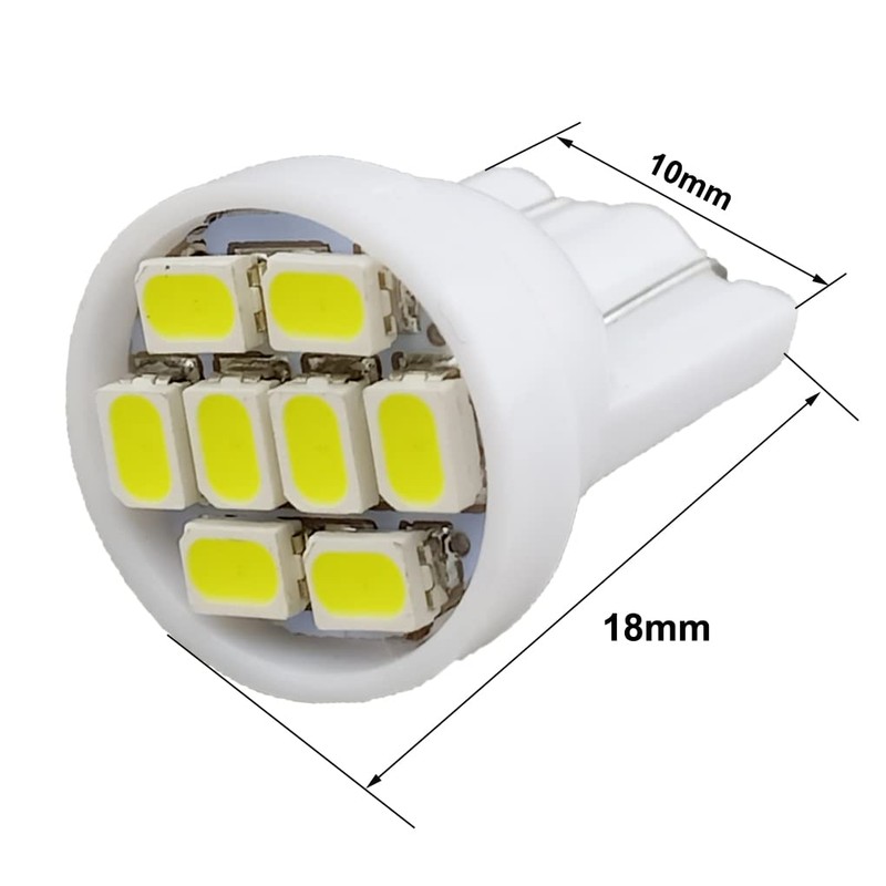 GLOFE T10 194 168 Dash Instrument White LED Light Bulbs