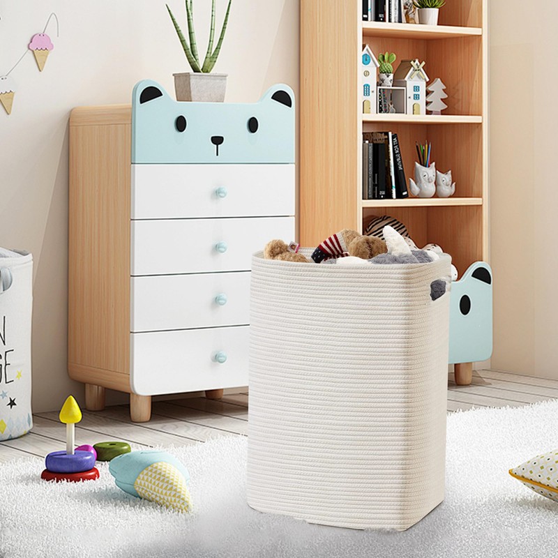 MEGASKET Large Laundry Hamper 16"x13"x22" - Tall Woven Laundry Basket,