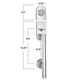Berlin Modisch HandleSet Front Door Entry Handle and Deadbolt Lock Set Sleek Round Lever and Single Cylinder Deadbolt Heavy Duty - Satin Nickel Finish
