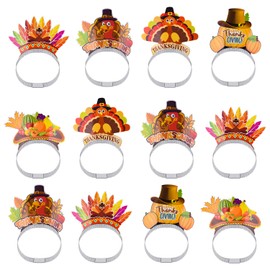 ASTARON 12 Pieces Thanksgiving Headbands for Thanksgiving Decorations, Thanksgiving Turkey Headbands for Thanksgiving Dinner Decor Thanksgiving Party Supplies