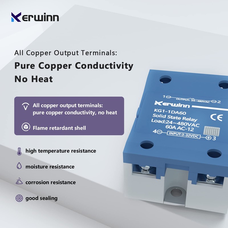 KERWINN Solid State Relay DC to DC 60A Input 3-32VDC