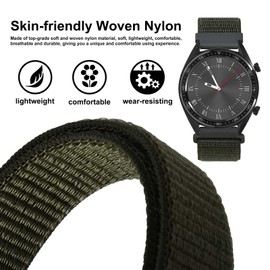 WOCCI Adjustable Nylon Sports Watch Strap with Velcro Fastener, Watch Straps with Quick Release for Men and Women, Strap Width 18 mm, 20 mm, 22 mm