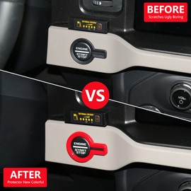 RERPRO Push to Star Button Cover Trim Engine Start Stop Decoration Sticker for 2021 2022 2023 2024 2025 New Ford Bronco 2/4 Door Interior Accessories Ignition One Key Start Knob Protector Ring Red